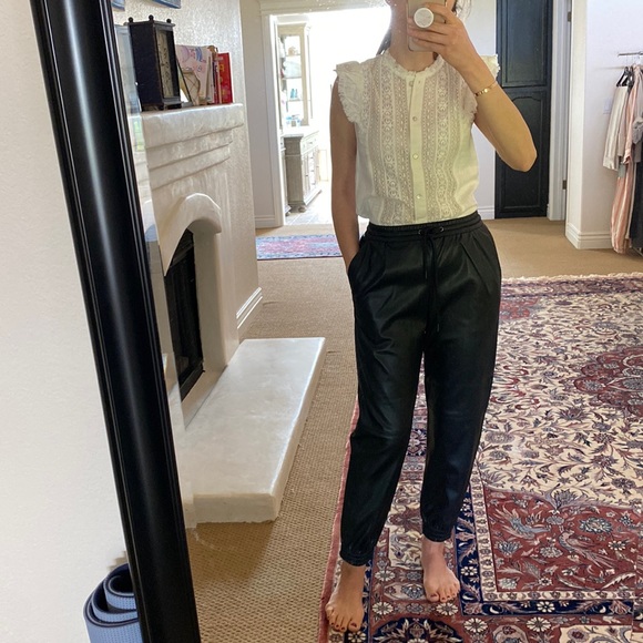 Zara faux leather jogger style trousers like new - Picture 1 of 8